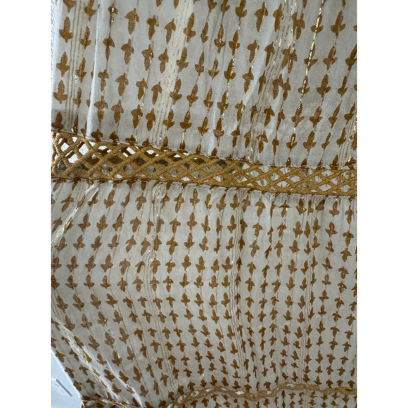 Free People Midnight Dance Maxi Dress NWT Medium Light Grey Boho Prairie Tiered - Picture 8 of 10